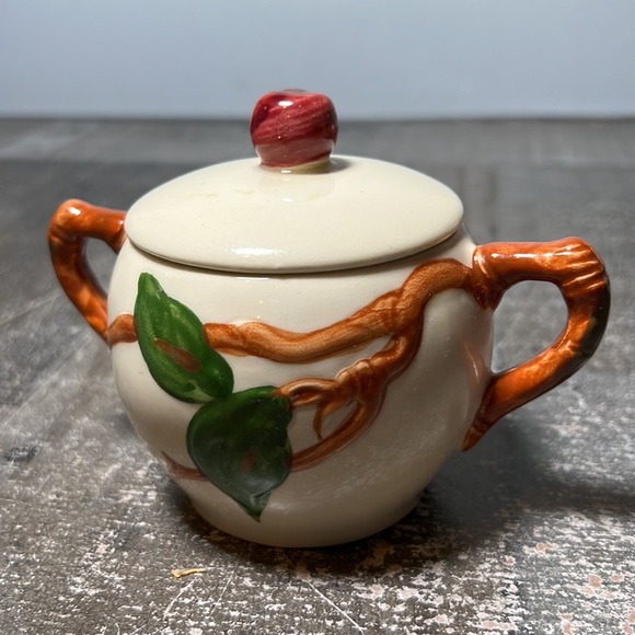 Vintage 70s Franciscan APPLE Sugar Bowl & Creamer Salt & Pepper Shakers Set Rare - Picture 12 of 13